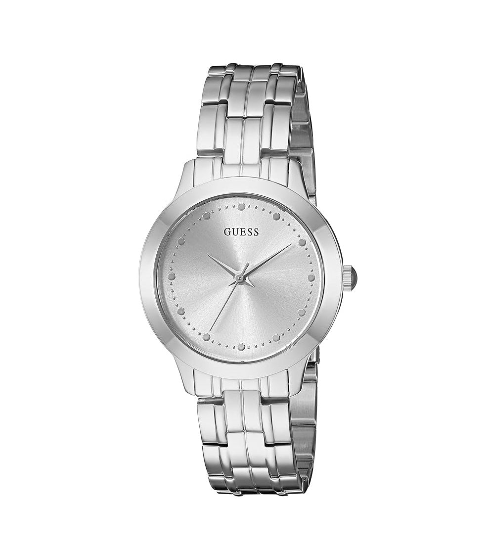 GUESS Classic Slim Stainless Steel Bracelet Watch . Color: Silver-